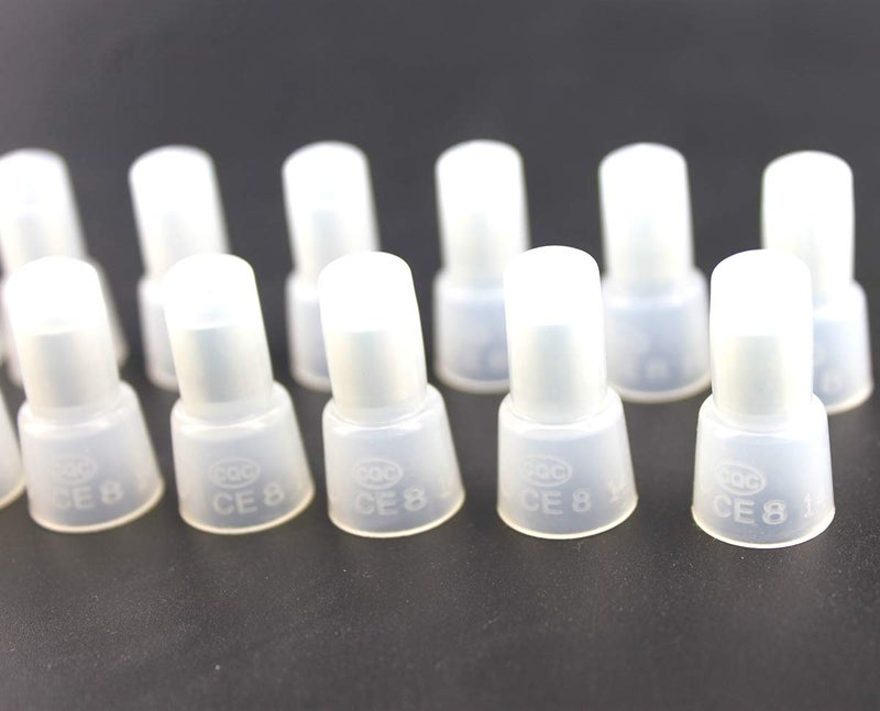 Rextin 100pcs CE8 Closed End Wire Crimp Connectors Protective Wire Crimp Cap Wire connectors Terminals (CE8) - Image 1